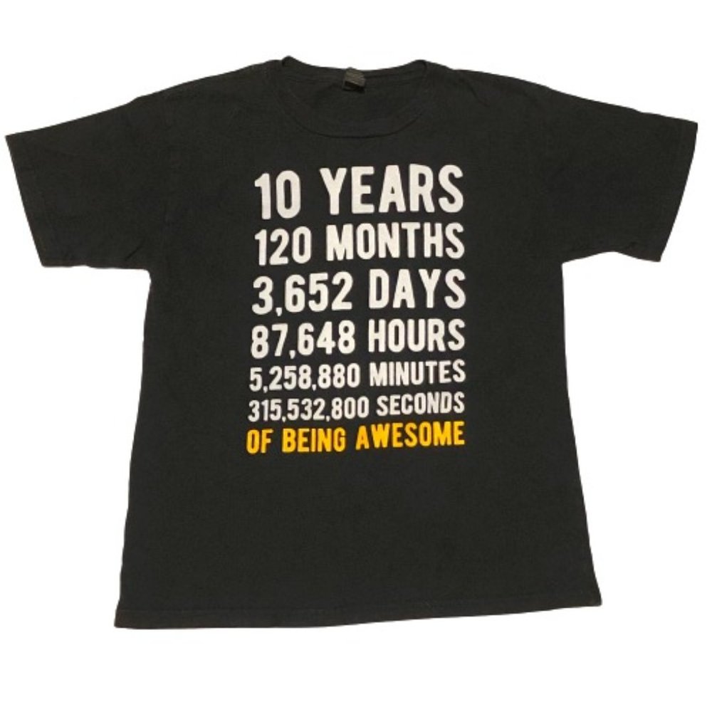 3/$15 ANVIL Boys 100% Cotton Short Sleeved Tee T Shirt Black Youth L(10-12)